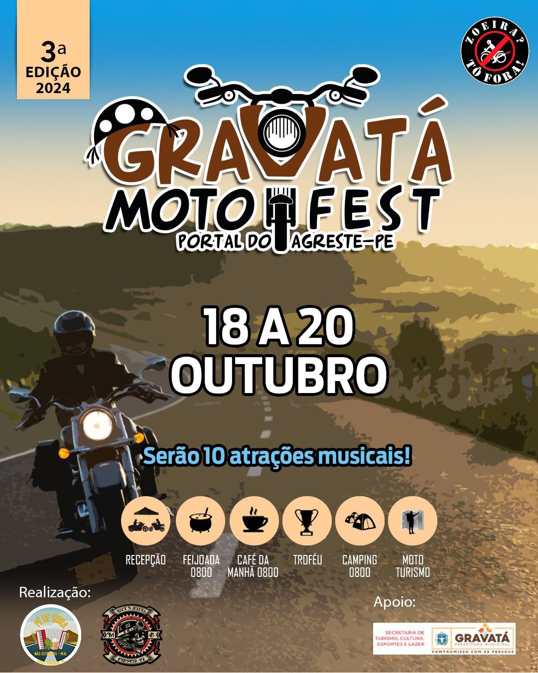 Gravatá Moto Fest data 18 a 20 de outubro de 2024