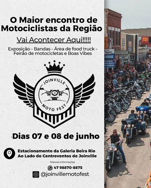 1º Joinville Moto fest – data – 07 e 08 de JUNHO