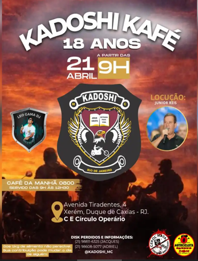 Kadoshi Kafé – 18 Anos – Data = 21 de Abril de 2026