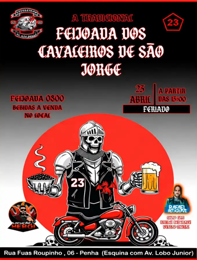 Tradicional Feijoada dos Cavaleiros de São Jorge – Penha/RJ – Data =  23 de abril de 2026
